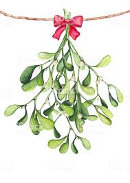 Watercolor Bouquet With Mistletoe And Red Bow Christmas And New Year Christmas Illustration Christmas Drawing Watercolor Christmas Cards