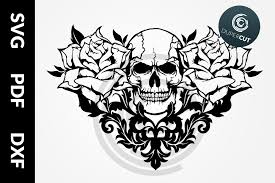 'female sugar skull' is the free vector file you will download, the vector file is stealthed in the.zip.rar.7z file to help you download files faster. Svg Pdf Dxf Skull With Roses Papercutting Template 514974 Paper Cutting Design Bundles