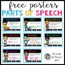 parts of speech posters free for 1st 2nd and 3rd grade