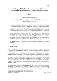 Lantas kapankah pergantian busi yang optimal? Pdf Challenges Of Using Portfolio Assessment As An Alternative Assessment Method For Teaching English In Indonesian Schools