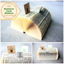 These card holders are great for photos, recipe cards, business cards, or anything small you'd like to prop up for display. How To Make A Diy Business Card Holder From An Old Book In 5 Diy Tutorials Crafts Organizer Diy Book Diy Business Cards Business Card Displays
