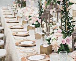 Blush and champagne wedding tablescape