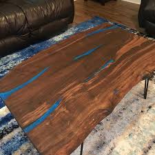 Coffee Table Resin River Live Edge Wood Table Live Edge Etsy Em 2020 Decoracao