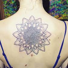 Dotwork Sunflower Mandala By Phred At Divine Canvas London Sunflower Mandala Geometric Tattoo Tattoos