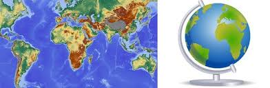 difference between map and globe with comparison chart