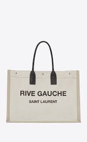 Uline stocks a wide selection of plastic shopping bags and merchandise bags. Rive Gauche Tote Bag In Linen And Leather Saint Laurent United Arab Emirates Ysl Com