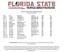 13, the southern conference council of presidents announced that the league will not have fall conference competition due to health and safety concerns related to the. Florida State Men S Basketball 2019 2020 Non Conference Schedule Tomahawk Nation