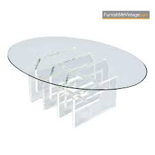The coffee table also has a big impact in the overall look of a seating area due to its central location in the floor plan. Acrylic Lucite Coffee Table With Glass Top Hollywood Regency