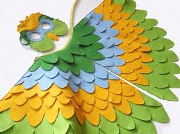 Kids Parrot Costume Children Bird Wings And Mask Dress Up Toy For Girls And Boys Toddlers 55 00 Via Etsy Parrot Costume Wings Costume Kids Bird Wings
