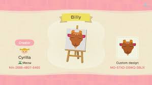 Billy Acnh Villager Portrait Qr Code Qr Codes Animal Crossing Qr Codes Animals Animal Crossing