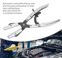 Hose Clamp Pliers, Automatic Locking Ratcheting Jaws, Ratcheting Hose Pinch  Off Plier for Automobile Radiator Brake Coolant Pipes (10 Inch)