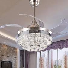 You don't want it too close to the walls. Modern Retractable Ceiling Fan Crystal Chandelier My Aashis