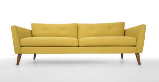 This sofa is perfect as a lounge seating or an occasional seating in your living area, bedroom, or in a lounge arrangement, public waiting area or private office. Emil Chartreuse Yellow Sofa Sofas Ottomans Bryght Modern Mid Century And Scandinavian F Mid Century Modern Sofa Legs Yellow Sofa Mid Century Sofa Legs