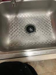 The suction cup has to be below the level of the water that's standing in the blocked sink. Mainstays Kitchen Sink Mat And Sink Protector Walmart Com Walmart Com
