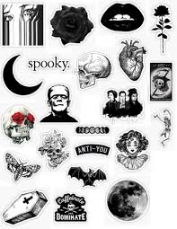 Gothic Stickers In 2020 Aesthetic Stickers Spooky Stickers Black And White Stickers