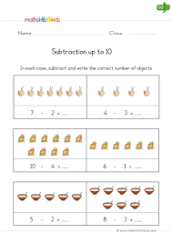 Subtraction Up To 10 Kindergarten Worksheets Subtraction Kindergarten Math