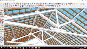 Konstruksi kuda kuda kayu untuk rumah tinggal sederhana sumber : Media Pembelajaran Atap Komponen Struktur Rangka Atap Kuda Kuda Kayu 3d Sketchup Youtube