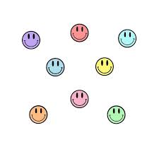 Smiley face sticker, diecut vinyl sticker, aesthetic sticker (copy). Pastel Smiley Face Stickers Preppy Stickers Emotion Faces