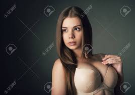 The Girl With A Beautiful, Large Breasts, Portrait Stock Photo, Picture and  Royalty Free Image. Image 72365654.