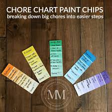 Paint Chip Chore Chart For Kids Mommy Moment