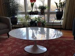 Tabletop made in italy or u.s.a., depending on material. Sienna Pedestal Oval Marble Coffee Table