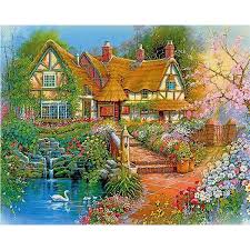 On a cold morning with snow on a field in a countryside landscape Beautiful House Scenery Round Or Square Drill Diamond Embroidery Kits Home Decoration Gift Diy Full Diamond Painting Buy Full Diamond Painting Diamond Embroidery Home Decoration Product On Alibaba Com