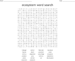Ecosystem Word Search Wordmint