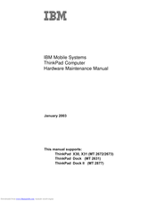 Hmm will provide you instructions for troubleshooting, diagnostics, removal and replacement laptop hardware. Ibm Thinkpad X31 Manuals Manualslib