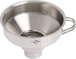 Removable strainer efficiently strains stocks, custards and sauces, or use it to filter the oil from your deep fryer. Amazon Com Kuchenprofi 18 10 Stainless Steel Funnel With Filter Grease Strainer Kitchen Dining