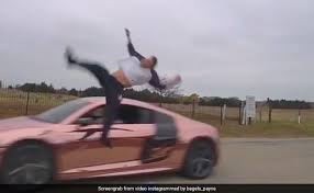 Check spelling or type a new query. Vlogger S Backflip Stunt On Car Goes Wrong He Gets Back Up In Seconds