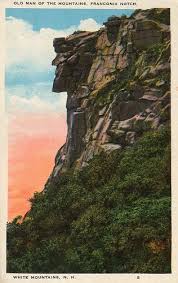 Post Card Of The Old Man Of The Mountain From The 1940 S Or 1950 S Old Man Of The Mountain Cannon Mountain New Hampshire