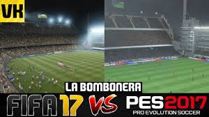 Which leagues and players are represented? Fifa 17 Vs Pes 2017 Stadium Comparison La Bombonera Boca Juniors 6 Youtube