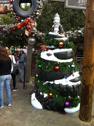 Tire Christmas Tree With Car Parts Christmas Automotive Hoseltonchristmas Xmas Tree Shop Office Christmas Decorations Christmas Crafty
