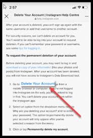 Request your data for download: How To Delete Instagram Account From Your Iphone Or Mac Computer