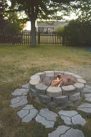 Brushed wood round fire pit. Backyard Stone Fire Pit Ideas Novocom Top