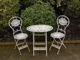 Shop for folding bistro tables at walmart.com. 3pc Cream Garden Furniture Set Folding Bistro Patio Furniture Oval Table Metal Ebay Metal Garden Furniture Garden Furniture Sets Patio Furnishings