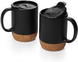 The big difference between a mug and a cup is that a cup is used with a saucer. Buy Dowan Coffee Mugs Set Of 2 15 Oz Ceramic Mug With Insulated Cork Bottom And Splash Proof Lid Large Coffee Mug With Handle For Men Women Matte Grey Online In Turkey B07mjwf21x