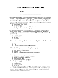 Checklist is an observation device that consists of names of subject and factors that is researched. Contoh Soal Kuis Pdf Probability Distribution Mode Statistics