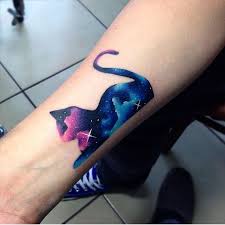 Another Galaxy Cat Haha I Must Really Like Galaxy Cats Tattoos Galaxy Tattoo Body Art Tattoos