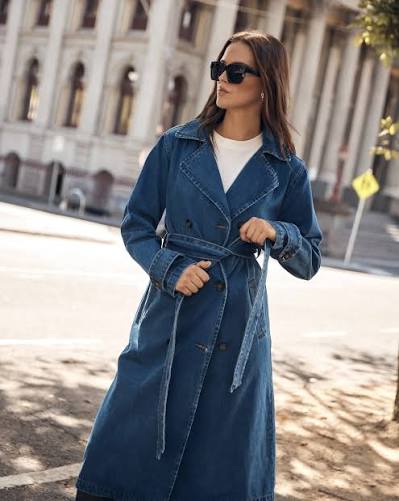 Must have style our Daria Denim Trench Coat Elevate your everyday style  with our newest denim.