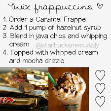 Starbucks Secret Recipe Twix Frappuccino Starbucks Recipes Secret Starbucks Recipes Recipes