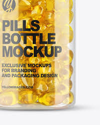 Clear Fish Oil Bottle Mockup In Jar Mockups On Yellow Images Object Mockups