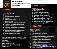 Temukan info lowongan pekerjaan menarik dan terbaru januari 2021 di cianjur hanya di jobs.id. Lowongan Kerja Amigos Cafe November 2020