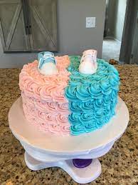 Pink Blue Baby Shower Cake Pink Blue Baby Shower Blue Baby Shower Cake Baby Shower Cakes
