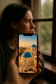 Dream view in Santorini… outfit choices not included 😅🇬🇷💙"