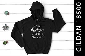 Your customers will love it! Black Gildan 18500 Hooded Top Mockup Graphic By Lockandpage Creative Fabrica In 2020 Clothing Mockup Design Mockup Free Mockup Psd