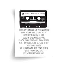 Amazon.com: Boston - More Than A Feeling Lyrics - Unframed Print : Home &  Kitchen