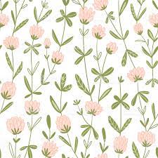 Ethnic floral seamless pattern with mandalas. White Clover Flowers Vector Floral Seamless Pattern Cute Hand Drawn Hand Drawn Pattern Clover Flower Flower Drawing