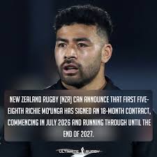 Richie Mo'unga signs 18-month deal with New Zealand Rugby #Rugby