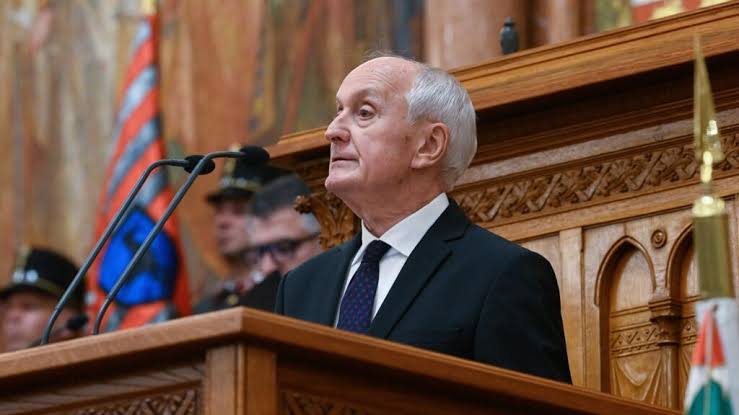 Andras Baka, newly elected President of Hungary, during a session at the Hungarian Parliament.